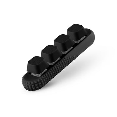 4-Button Fidget Clicker - Loud Click Switches, Textured Design for Stress Relief & Focus Aid with Lanyard (Black)
